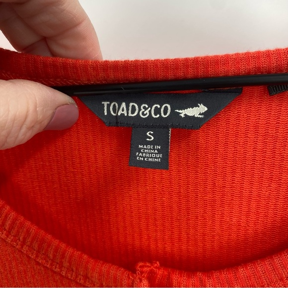 Toad&Co Ponderosa LS Dress Red Long Sleeve Ribbed Midi Dress Small - Picture 11 of 11